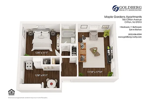 Floor plan One Bedroom