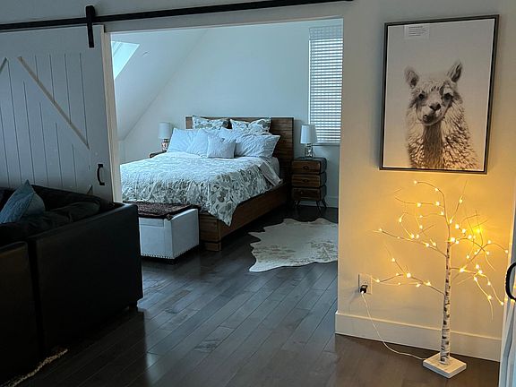 Private bedroom with barn door