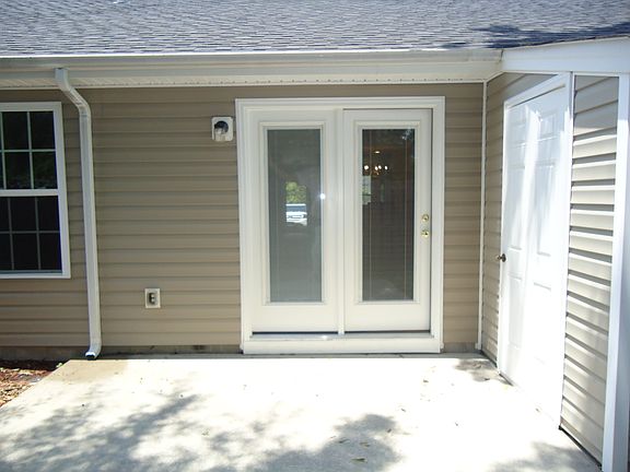 Patio showing storage room