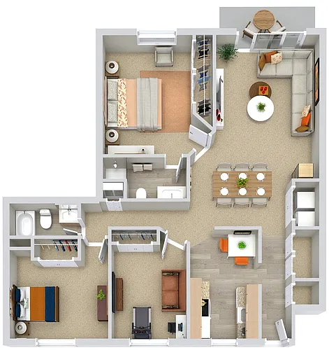 Floor plan 3 Beds | 2 Baths Lower