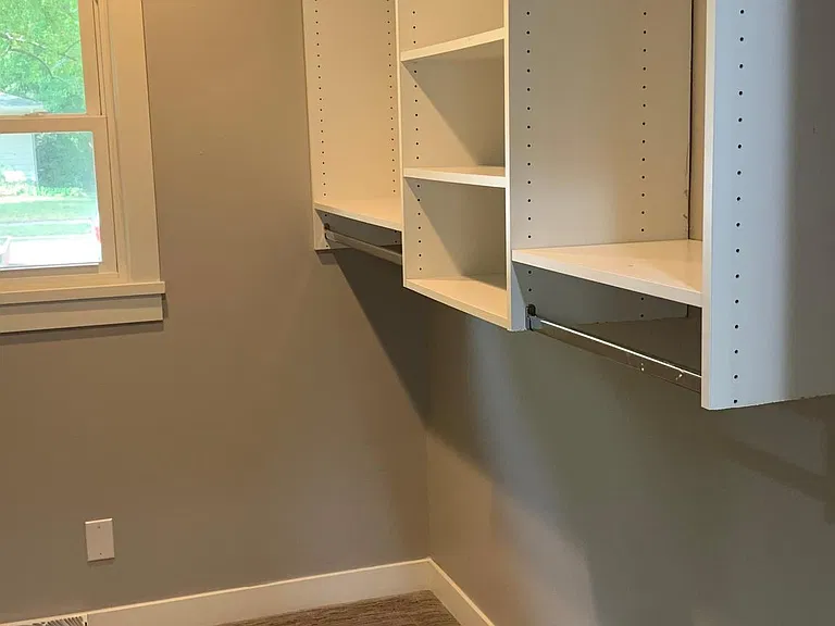 Master bedroom closet shelving