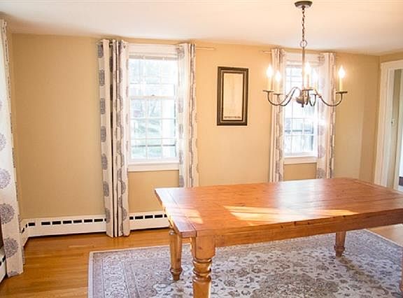 Bright dining room, hardwood