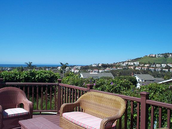 Backyard deck with view of the ocean and canyon.
