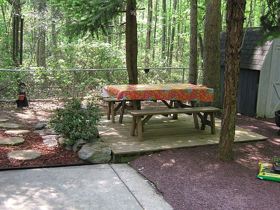 private pinic area, no neighbors. 