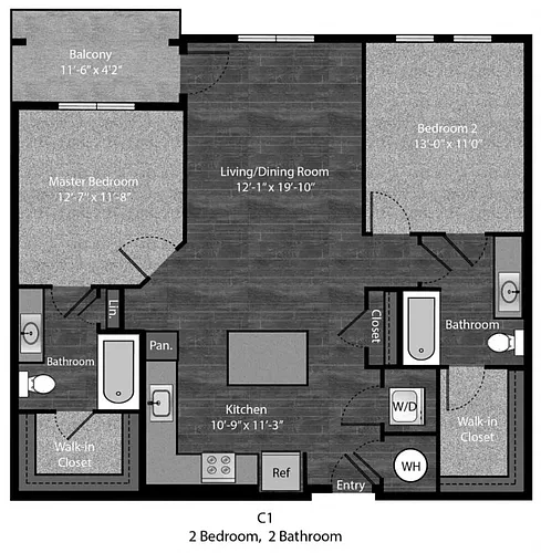 Floor plan Twain - 2Bed