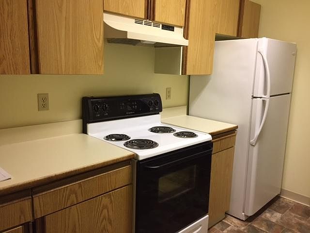 Kitchen equipped with stove, refrigerator, dishwasher and ga