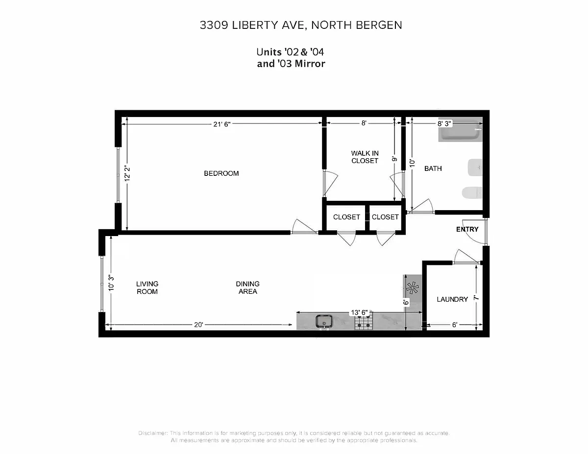 Floor plan 1 Bedroom - 11 Line