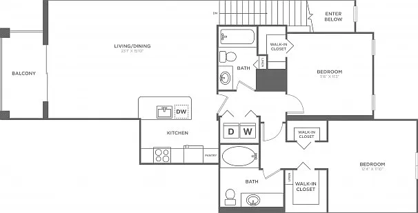 Lantana Two Bedroom Two Bath (1176 SF) Lantana Two Bedroom Two Bath (1176 SF)