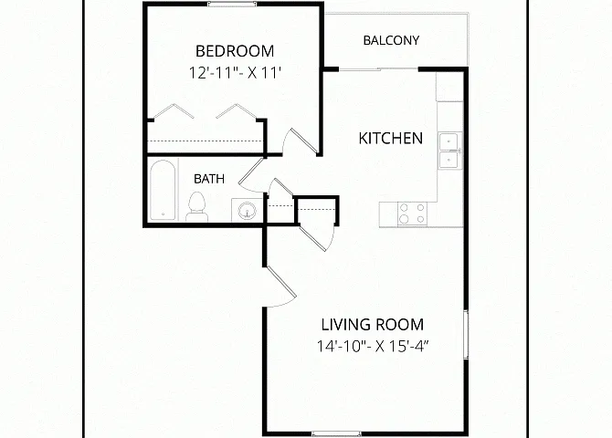 Floor plan One Bedroom Large