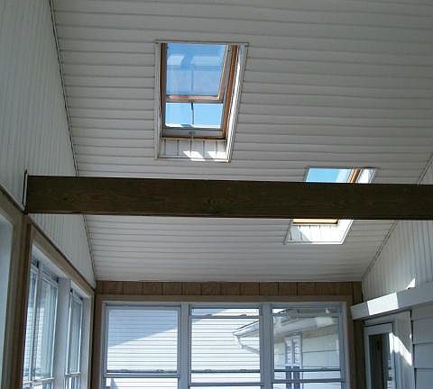 Skylights above sunroom