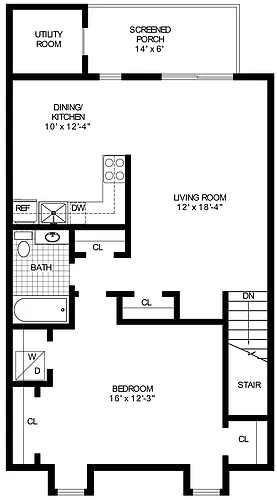Floor plan 1 Bedroom 2nd Floor