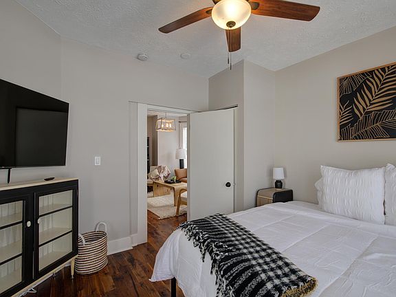 main level bedroom, king bed, 55" TV