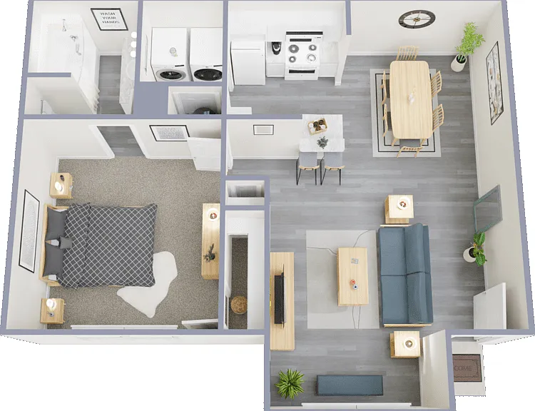 1 Bedroom Floorplan Diagram