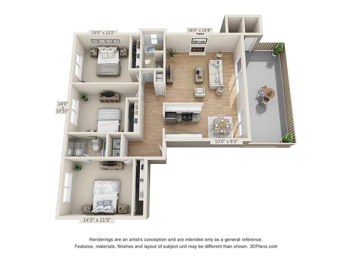 Floor plan 3X2 F W/D