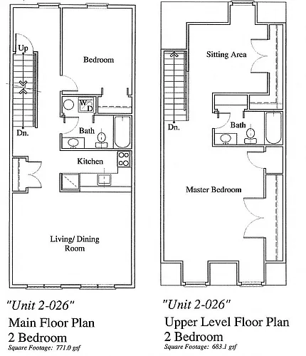 Floor plan 2 Bedroom Townhouse