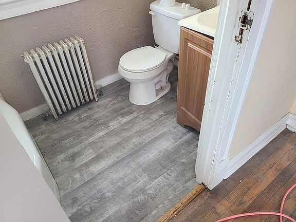 bathroom with new flooring