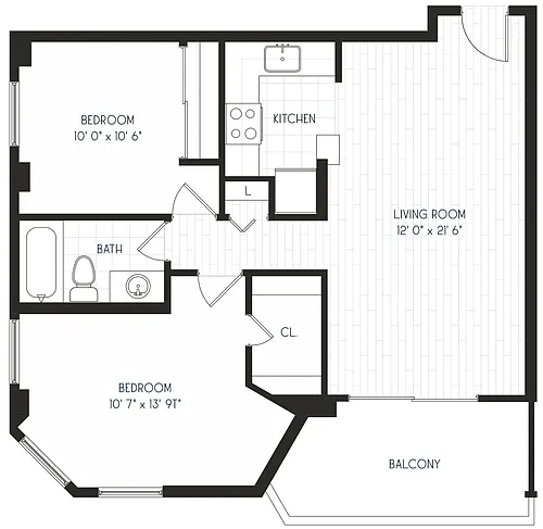 Floor plan 2x1 B2 - Partial