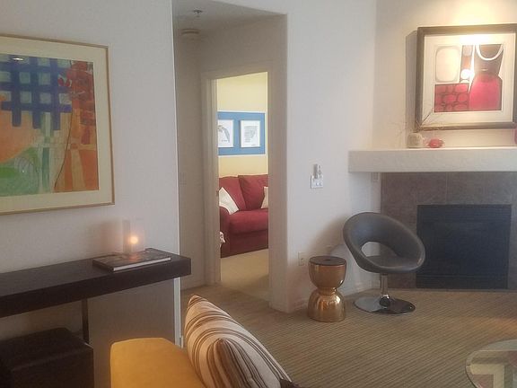 Living room & fireplace (partial view)