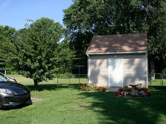 Storage Shed and back yard