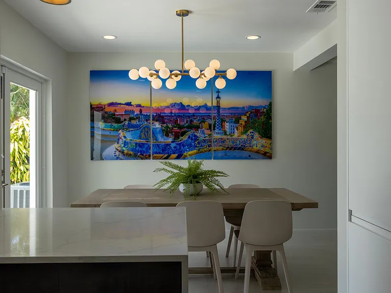 Dining table. View from kitchen.