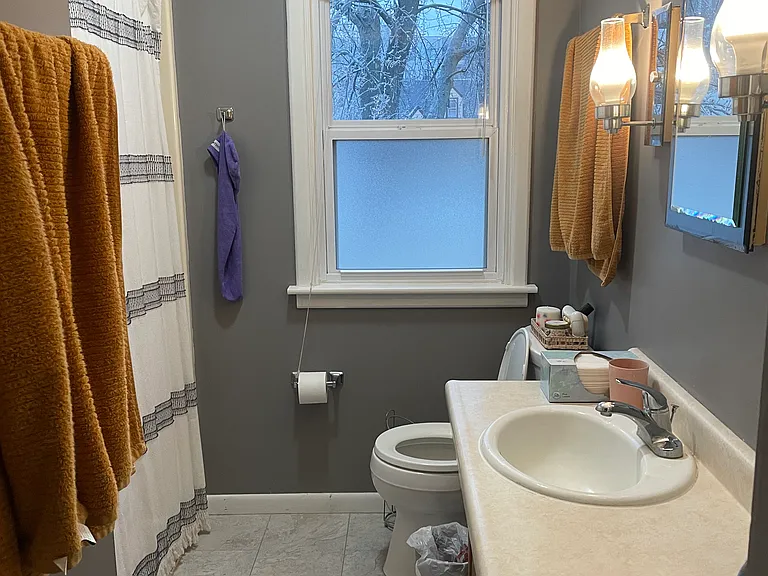First floor bathroom, facing south.