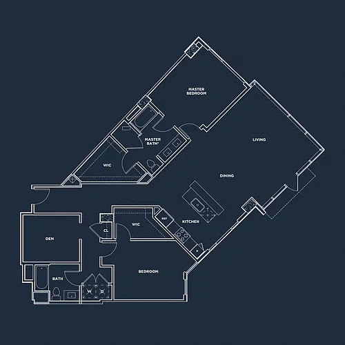 Floor plan TWO BEDROOM + DEN
