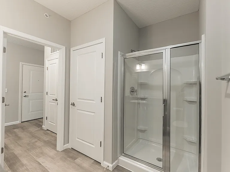 Standing Shower with Shower Niches