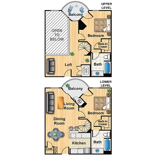 Floor plan 2x2 plus Loft Plan K