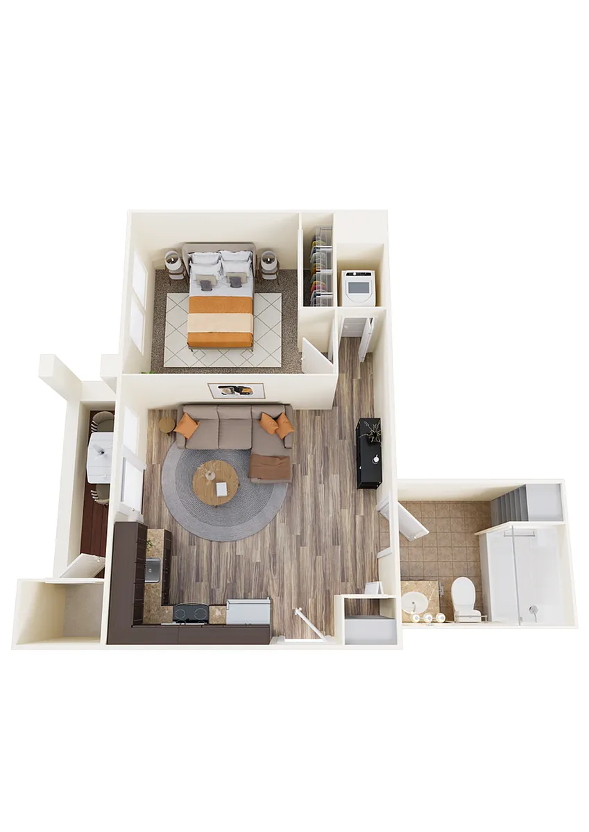 Floor plan 1 X 1 C