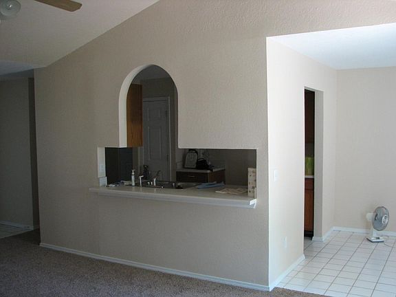 Looking into the kitchen from the living room