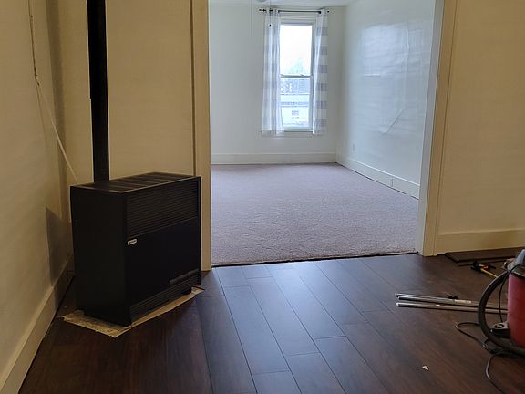 Dining room with new laminate flooring. Furnace is new in November