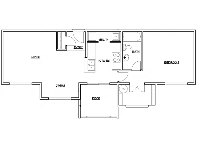Floor plan 1x1 Standard 2nd Floor