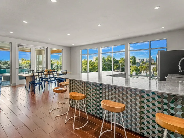 Rooftop lounge with sweeping skyline views