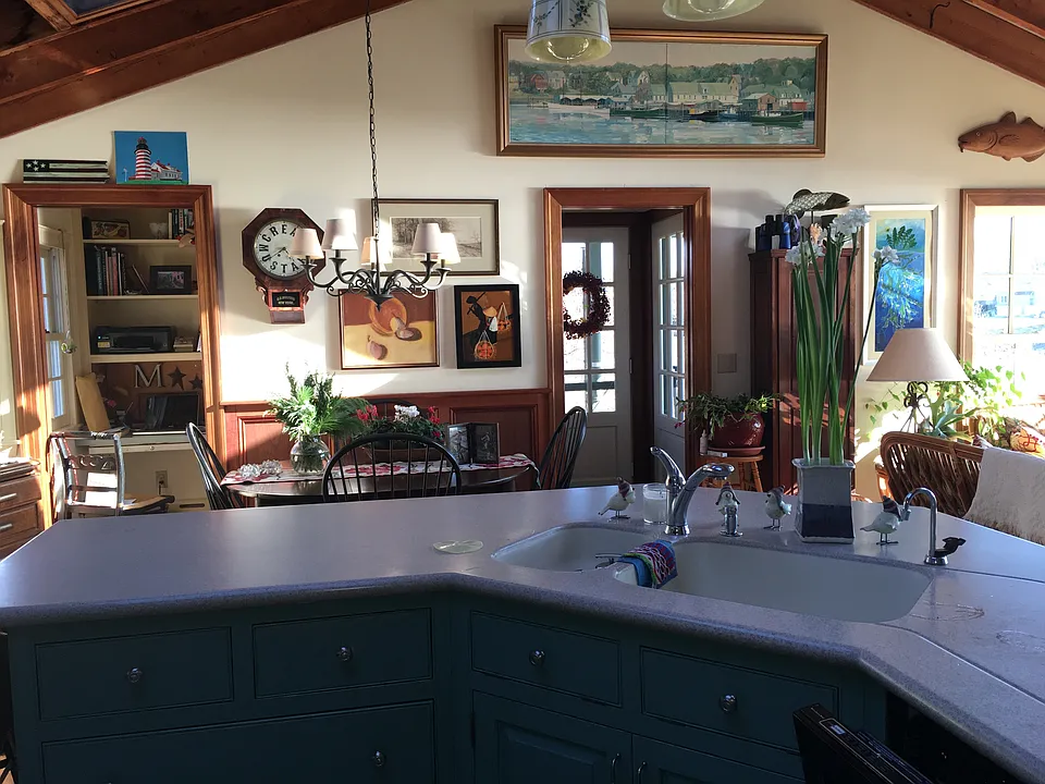 view from inside kitchen area