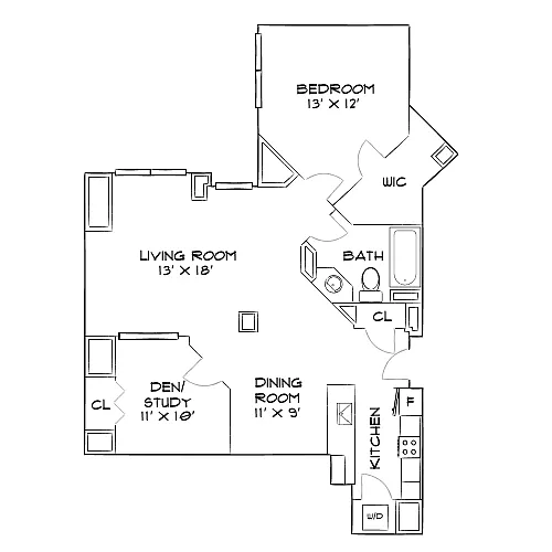 Floor plan Design 1R