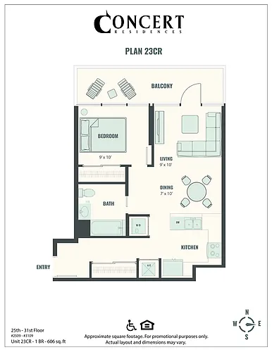 Floor plan Concert 23CR 1x1