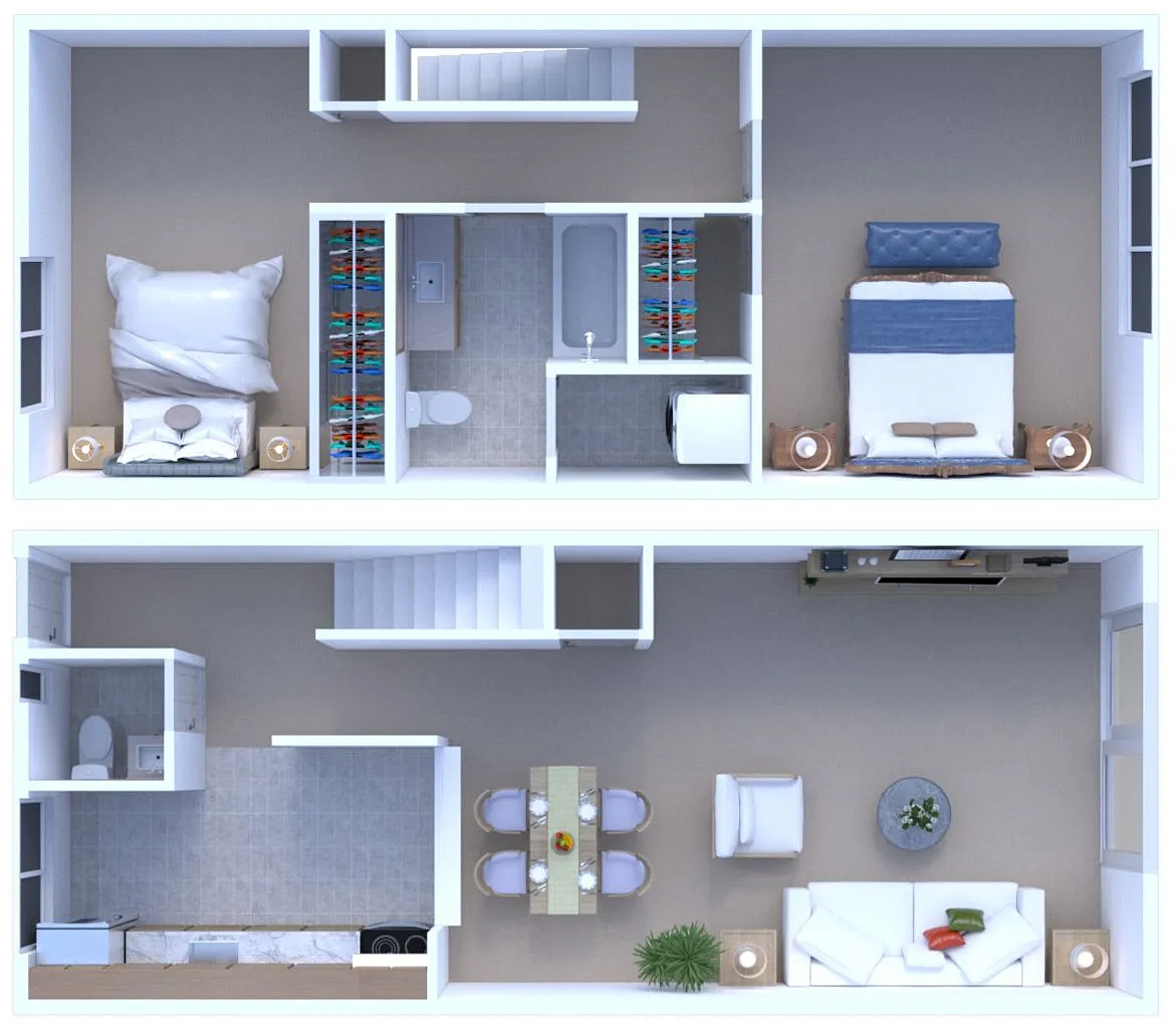 Floor plan 2 Bed 1.5 Bath | Classic