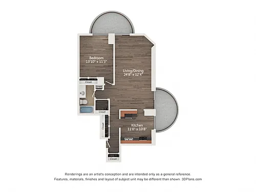 Floor plan 1 Bedroom 11