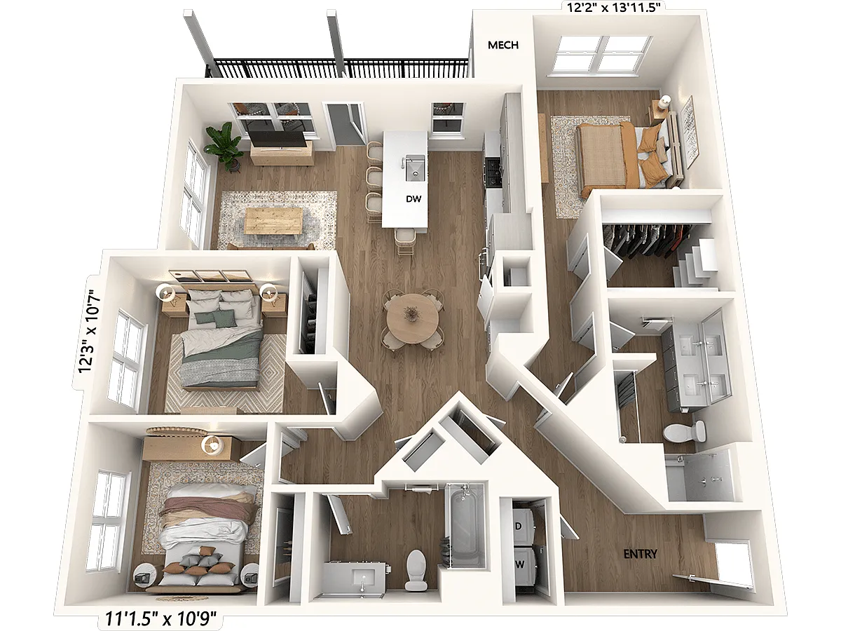 Floor plan C1-1393-Scheme III