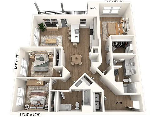 Floor plan C1-1393-Scheme III