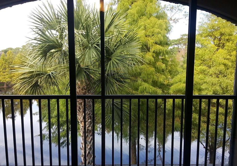 Peaceful waterfront views from screened in patio