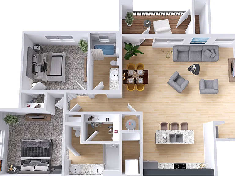 Two Bedroom Apartment with Spacious Living Spacious