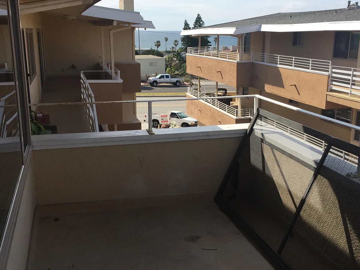 Large private ocean view deck at entry - 370 Palos Verdes Blvd #14