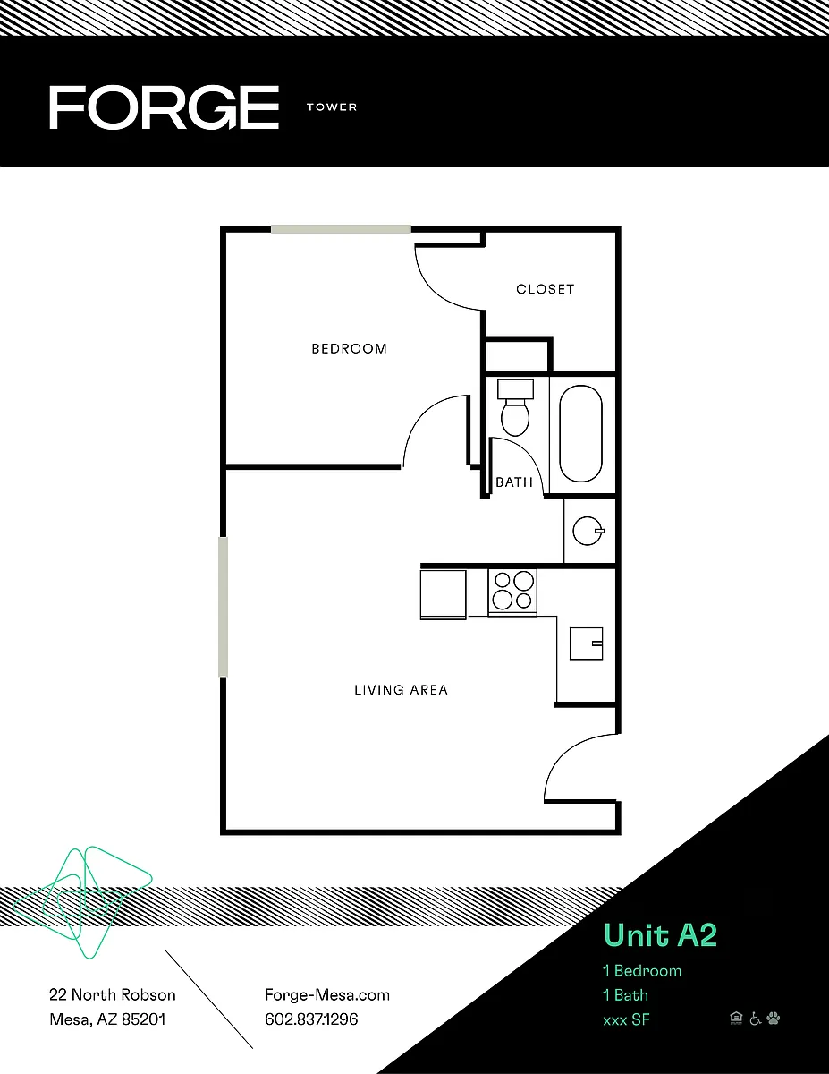 Floor plan 1 Bed/1 Bath