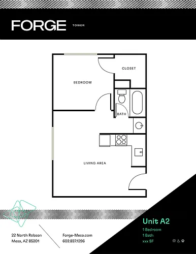 Floor plan 1 Bed/1 Bath