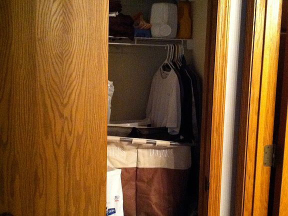 Additional storage space in the bedroom.