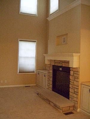 Brick fireplace w/gas logs