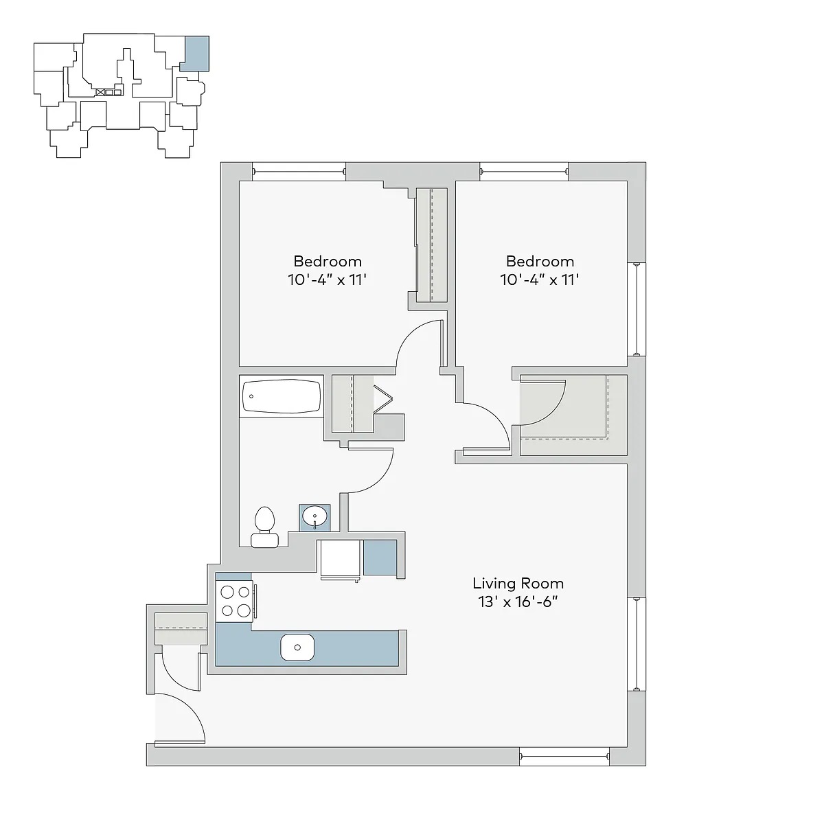 Floor plan mon-2be1
