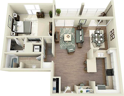 Floor plan 1 Bedroom G