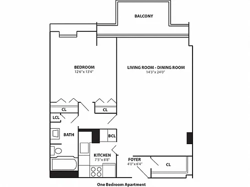 Floor plan 1 Bedroom